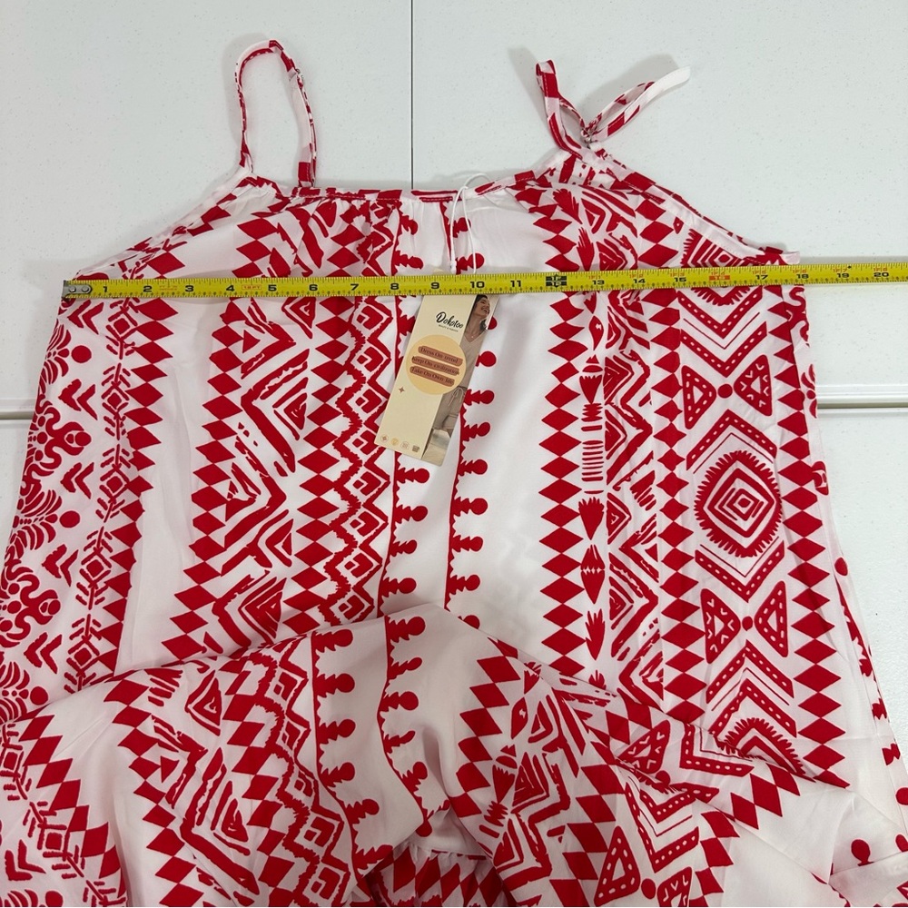 Dokotoo Boho Red & White Maxi Dress - Picture 11 of 11